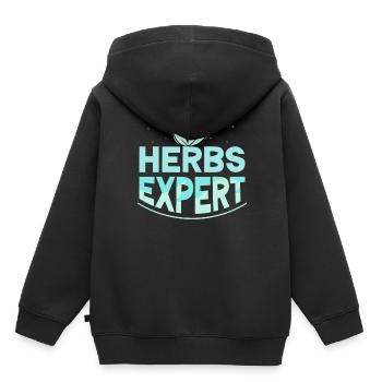 Herb Expert Herb Herb Garden - Sweat Premium à capuche enfant bio - noir - Dos - AI Model Kid Male (0cm)
