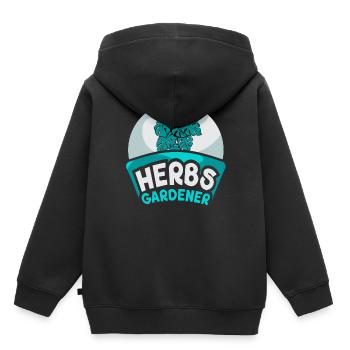 Herb Gardener Herb Herb Garden Herbalisme - Sweat Premium à capuche enfant bio - noir - Dos - AI Model Kid Male (0cm)