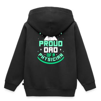 Fier père d’un médecin médecin médecin - Sweat Premium à capuche enfant bio - noir - Dos - AI Model Kid Male (0cm)
