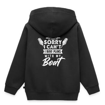 Malheureusement, je ne peux pas avoir de plans avec mon bateau - Sweat Premium à capuche enfant bio - noir - Dos - AI Model Kid Male (0cm)