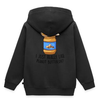 Erdnussbutter Peanut Butter Marmelade Geschenk - Kinder Premium Organic Hoodie - Schwarz - Hinten - AI Model Kid Male (0cm)