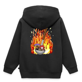 Champignons Cuisson Cuisine médiévale venimeuse - Sweat Premium à capuche enfant bio - noir - Dos - AI Model Kid Male (0cm)