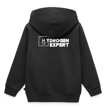 Hydrogen Expert Energy Élément hydrogène - Sweat Premium à capuche enfant bio - noir - Dos - AI Model Kid Male (0cm)