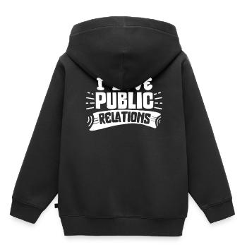 I love Public Relations PR profession job - Kids Premium Organic Hoodie - black - Back - AI Model Kid Male (0cm)