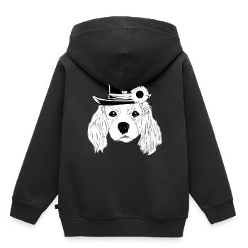 Fantasy Dog Mister Sir Dogs Enfants Enfants - Sweat Premium à capuche enfant bio - noir - Dos - AI Model Kid Male (0cm)