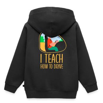 Ich Bringe Das Fahren Bei Fahrlehrer Fahrschule - Kinder Premium Organic Hoodie - Schwarz - Hinten - AI Model Kid Male (0cm)