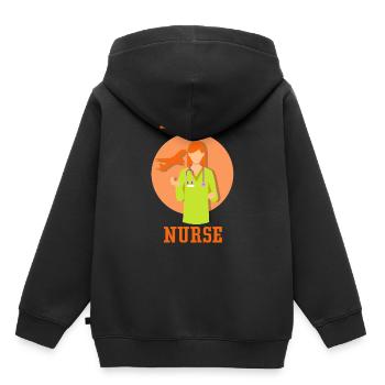 Médecin de vol Profession Médecin de vol Infirmier de vol - Sweat Premium à capuche enfant bio - noir - Dos - AI Model Kid Male (0cm)