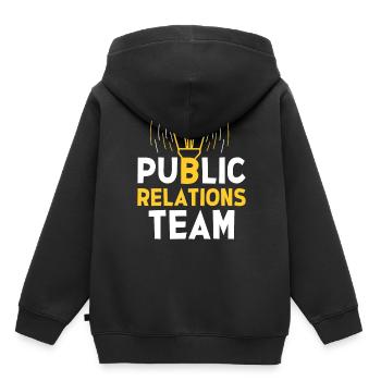 Team Öffentlichkeitsarbeit Job PR Public Relations - Kids Premium Organic Hoodie - black - Back - AI Model Kid Male (0cm)