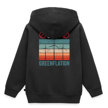 Greenflation Stoppen Grün Inflation Energie - Kinder Premium Organic Hoodie - Schwarz - Hinten - AI Model Kid Male (0cm)
