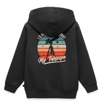 Je préfère parler de mon télescope - Sweat Premium à capuche enfant bio - noir - Dos - AI Model Kid Male (0cm)