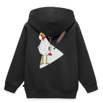 Handwerker Huhn Maurer Maurerkelle Bauherr Job - Kinder Premium Organic Hoodie - Schwarz - Hinten - AI Model Kid Male (0cm)