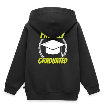 Enfin diplômé diplômé - Sweat Premium à capuche enfant bio - noir - Dos - AI Model Kid Male (0cm)