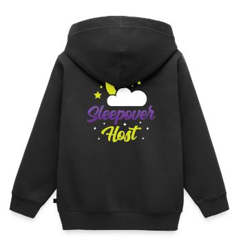 Hôtes d’une nuit Nuitée - Sweat Premium à capuche enfant bio - noir - Dos - AI Model Kid Male (0cm)