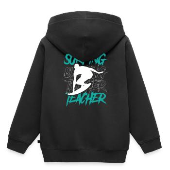 Moniteur de surf Surf Surf Surf Surf Surf - Sweat Premium à capuche enfant bio - noir - Dos - AI Model Kid Male (0cm)