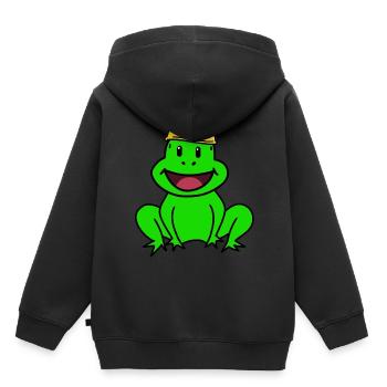 Artisans Chantiers de construction Grenouille Casque de sécurité Chef Crapaud - Sweat Premium à capuche enfant bio - noir - Dos - AI Model Kid Male (0cm)