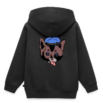 Cat’s Head Sailor Sailor Ship Ahoi maritim - Sweat Premium à capuche enfant bio - noir - Dos - AI Model Kid Male (0cm)