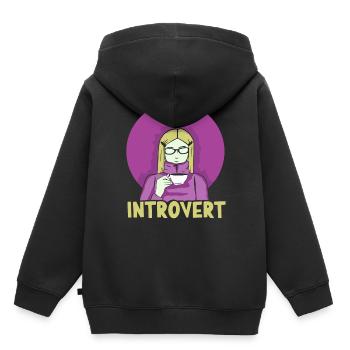 Introverted Sarcasm Introverted Shy - Kids Premium Organic Hoodie - black - Back - AI Model Kid Male (0cm)