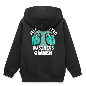 Propriétaire d’entreprise indépendant Travailleur autonome - Sweat Premium à capuche enfant bio - noir - Dos - AI Model Kid Male (0cm)