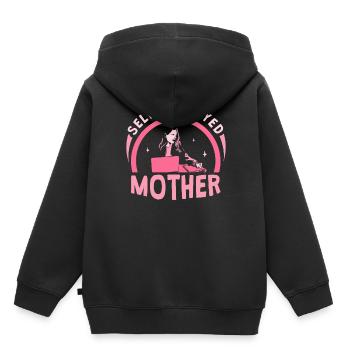 Mère indépendante Pigiste indépendante - Sweat Premium à capuche enfant bio - noir - Dos - AI Model Kid Male (0cm)