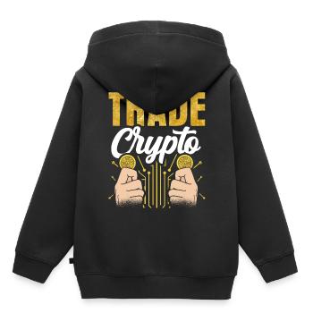 Crypto Trading Trading Trade Crypto Trader - Kids Premium Organic Hoodie - black - Back - AI Model Kid Male (0cm)