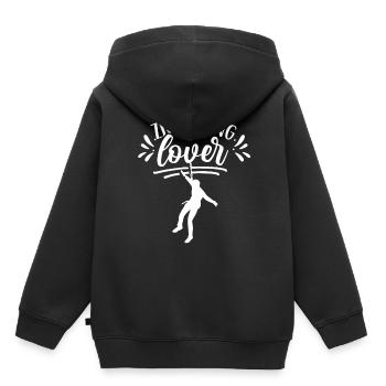 Ziplining Liebhaber Seilrutsche Sport Zipline - Kinder Premium Organic Hoodie - Schwarz - Hinten - AI Model Kid Male (0cm)