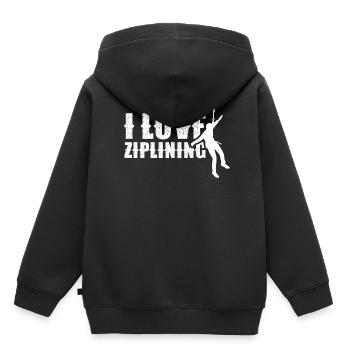 J’adore la tyrolienne tyrolienne sport - Sweat Premium à capuche enfant bio - noir - Dos - AI Model Kid Male (0cm)