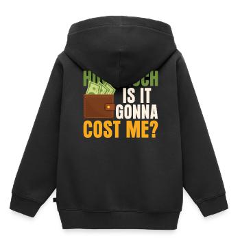 Wie Viel Wird Es Mich Kosten? Papa Papi Vater - Kinder Premium Organic Hoodie - Schwarz - Hinten - AI Model Kid Male (0cm)