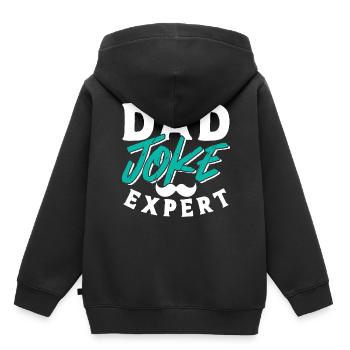 Papa Blague Papa Blagues Père - Sweat Premium à capuche enfant bio - noir - Dos - AI Model Kid Male (0cm)
