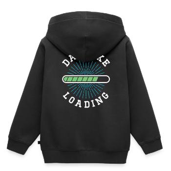 Papa Blague Papa Blagues Père - Sweat Premium à capuche enfant bio - noir - Dos - AI Model Kid Male (0cm)