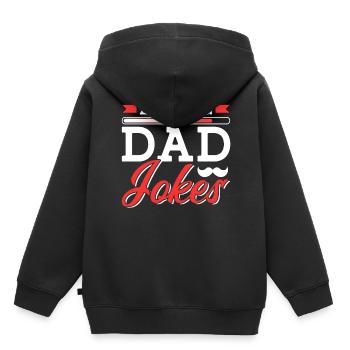 Papa Blague Papa Blagues Père - Sweat Premium à capuche enfant bio - noir - Dos - AI Model Kid Male (0cm)