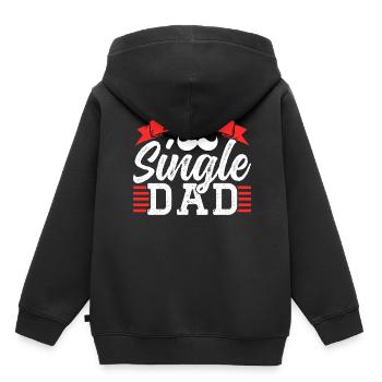 Fier parent seul parent seul parent seul parent - Sweat Premium à capuche enfant bio - noir - Dos - AI Model Kid Male (0cm)