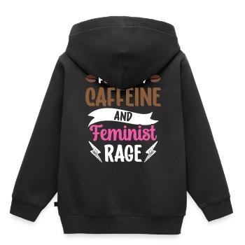 Angeheizt Durch Koffein Und Feministische Wut - Kinder Premium Organic Hoodie - Schwarz - Hinten - AI Model Kid Male (0cm)