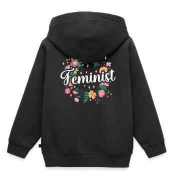 Feministisch Feminismus Feminist Frauenrechte - Kinder Premium Organic Hoodie - Schwarz - Hinten - AI Model Kid Male (0cm)