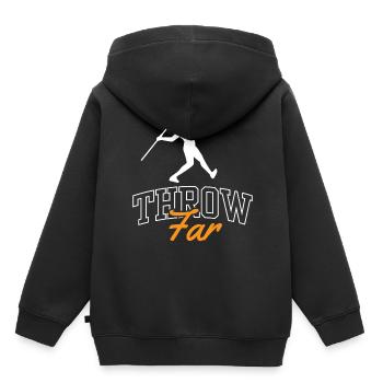 Werf Weit Lancer de javelot Lancer de javelot Lancer de javelot Lancer de javelot - Sweat Premium à capuche enfant bio - noir - Dos - AI Model Kid Male (0cm)