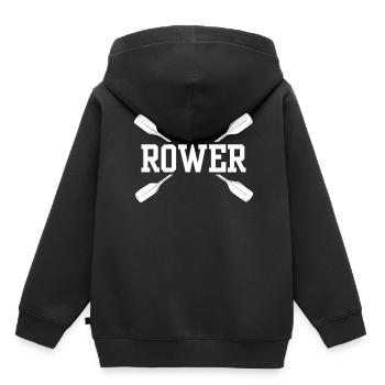 Rower Rowing Rowing Rowing Rowing Boat Rowing - Kids Premium Organic Hoodie - black - Back - AI Model Kid Male (0cm)