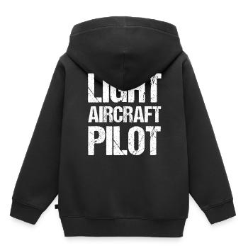 Pilote d’un avion léger Jet Small Aircraft - Sweat Premium à capuche enfant bio - noir - Dos - AI Model Kid Male (0cm)