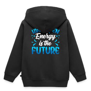 L’énergie de l’hydrogène est l’avenir de l’hydrogène - Sweat Premium à capuche enfant bio - noir - Dos - AI Model Kid Male (0cm)