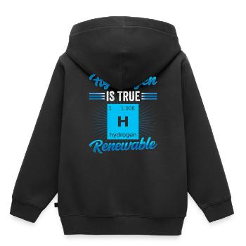 Hydrogen is the true renewable energy - Kids Premium Organic Hoodie - black - Back - AI Model Kid Male (0cm)