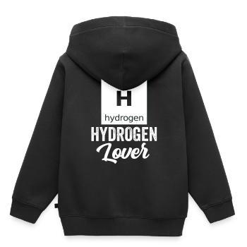 Hydrogen Lover Element Énergie hydrogène - Sweat Premium à capuche enfant bio - noir - Dos - AI Model Kid Male (0cm)