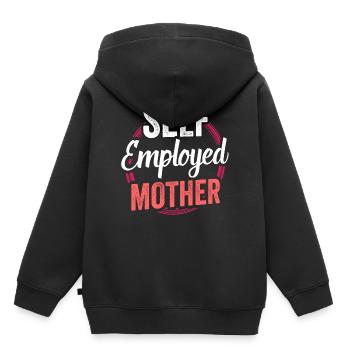 Mère indépendante Pigiste Travailleuse indépendante - Sweat Premium à capuche enfant bio - noir - Dos - AI Model Kid Male (0cm)