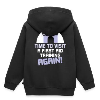 Time to attend a first aid course again - Kids Premium Organic Hoodie - black - Back - AI Model Kid Male (0cm)