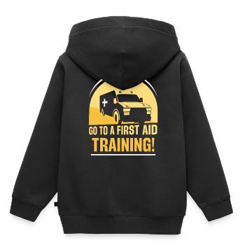 Take a first aid course! Teacher - Kids Premium Organic Hoodie - black - Back - AI Model Kid Male (0cm)