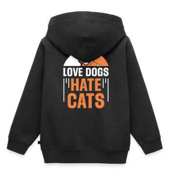 Chers chiens Détestez les chats Puppy Lover Dog - Sweat Premium à capuche enfant bio - noir - Dos - AI Model Kid Male (0cm)