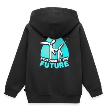 L’hydrogène est l’élément d’avenir hydrogène - Sweat Premium à capuche enfant bio - noir - Dos - AI Model Kid Male (0cm)