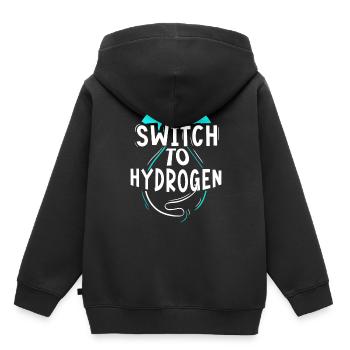 Passage à l’hydrogène Énergie Hydrogène - Sweat Premium à capuche enfant bio - noir - Dos - AI Model Kid Male (0cm)
