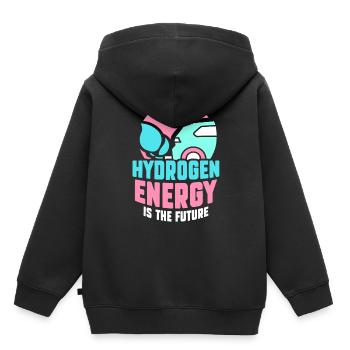 L’énergie de l’hydrogène est l’avenir de l’hydrogène - Sweat Premium à capuche enfant bio - noir - Dos - AI Model Kid Male (0cm)