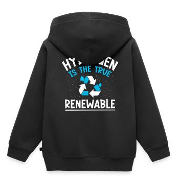 Hydrogen is the true renewable energy - Kids Premium Organic Hoodie - black - Back - AI Model Kid Male (0cm)