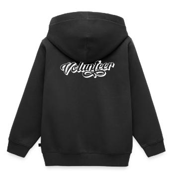 Volontariat Volontaire Volontariat - Sweat Premium à capuche enfant bio - noir - Dos - AI Model Kid Male (0cm)