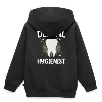 Équipe d’hygiénistes dentaires Dentiste Hygiène dentaire - Sweat Premium à capuche enfant bio - noir - Dos - AI Model Kid Male (0cm)