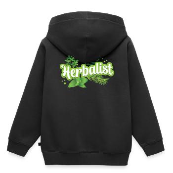 Herboriste Herb Herb Herb Herb Garden - Sweat Premium à capuche enfant bio - noir - Dos - AI Model Kid Male (0cm)